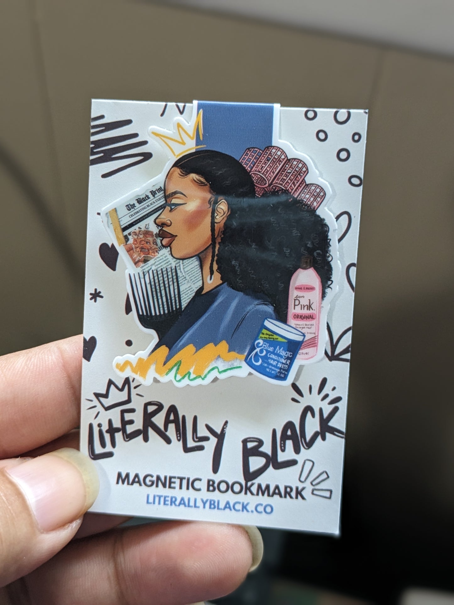 Ode to Black Hair Magnetic Bookmark