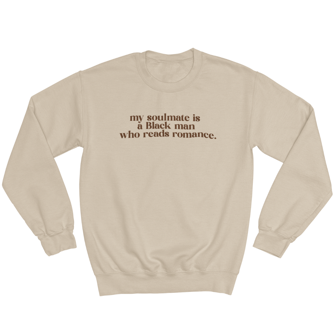 he reads romance Crewneck Sweatshirt