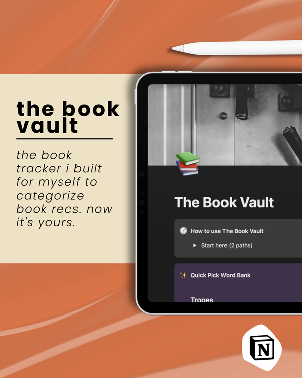 The Book Vault | Notion Reading Tracker & Book Database Template for BookTok & Bookstagram