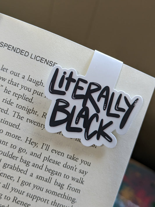 Literally Black Magnetic Bookmark