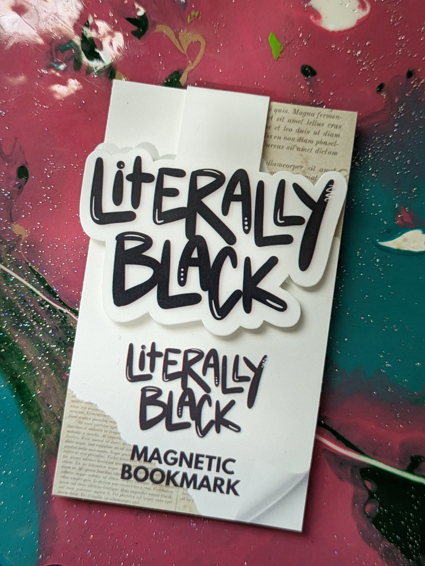 Literally Black Magnetic Bookmark