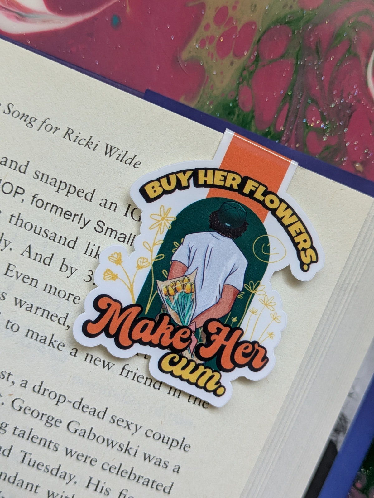 Buy Her Flowers Magnetic Bookmark