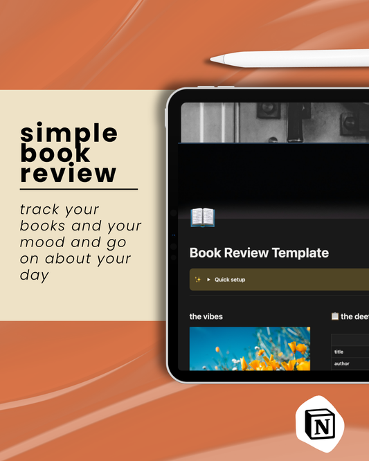 Simple Book Review Template | Free Notion Template for Readers