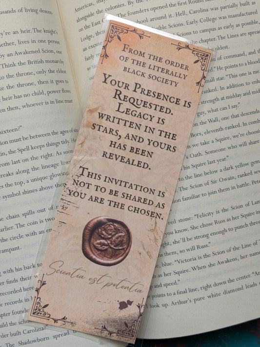 Secret Society Bookmark