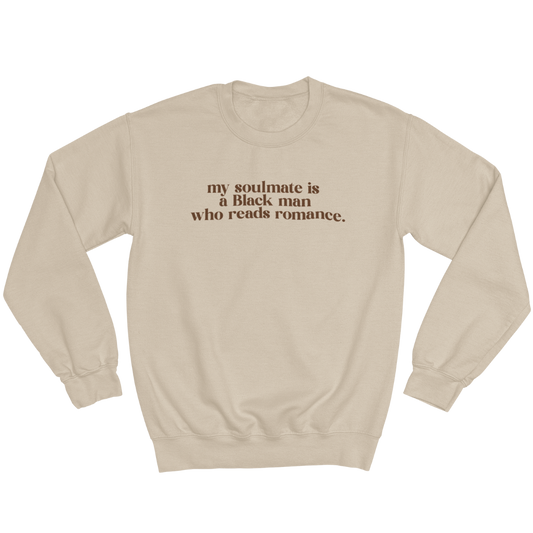 he reads romance Crewneck Sweatshirt