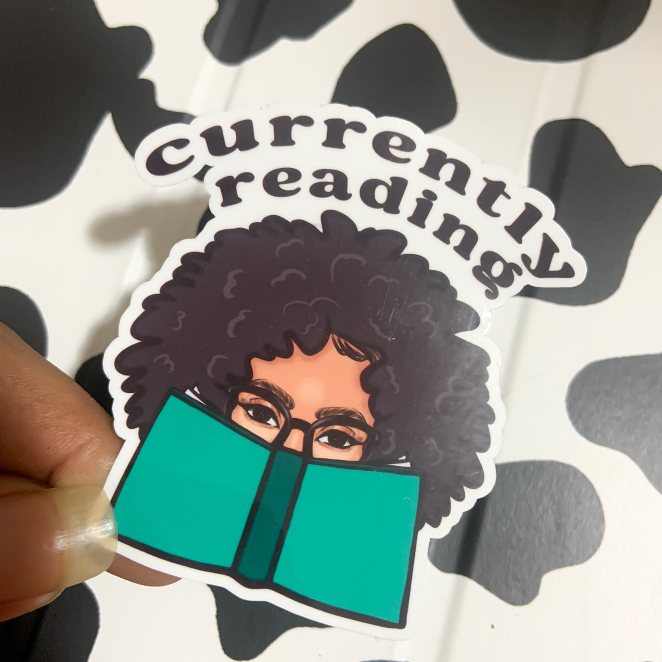 Currently Reading Sticker | Waterproof Sticker | Black Girl Stickers