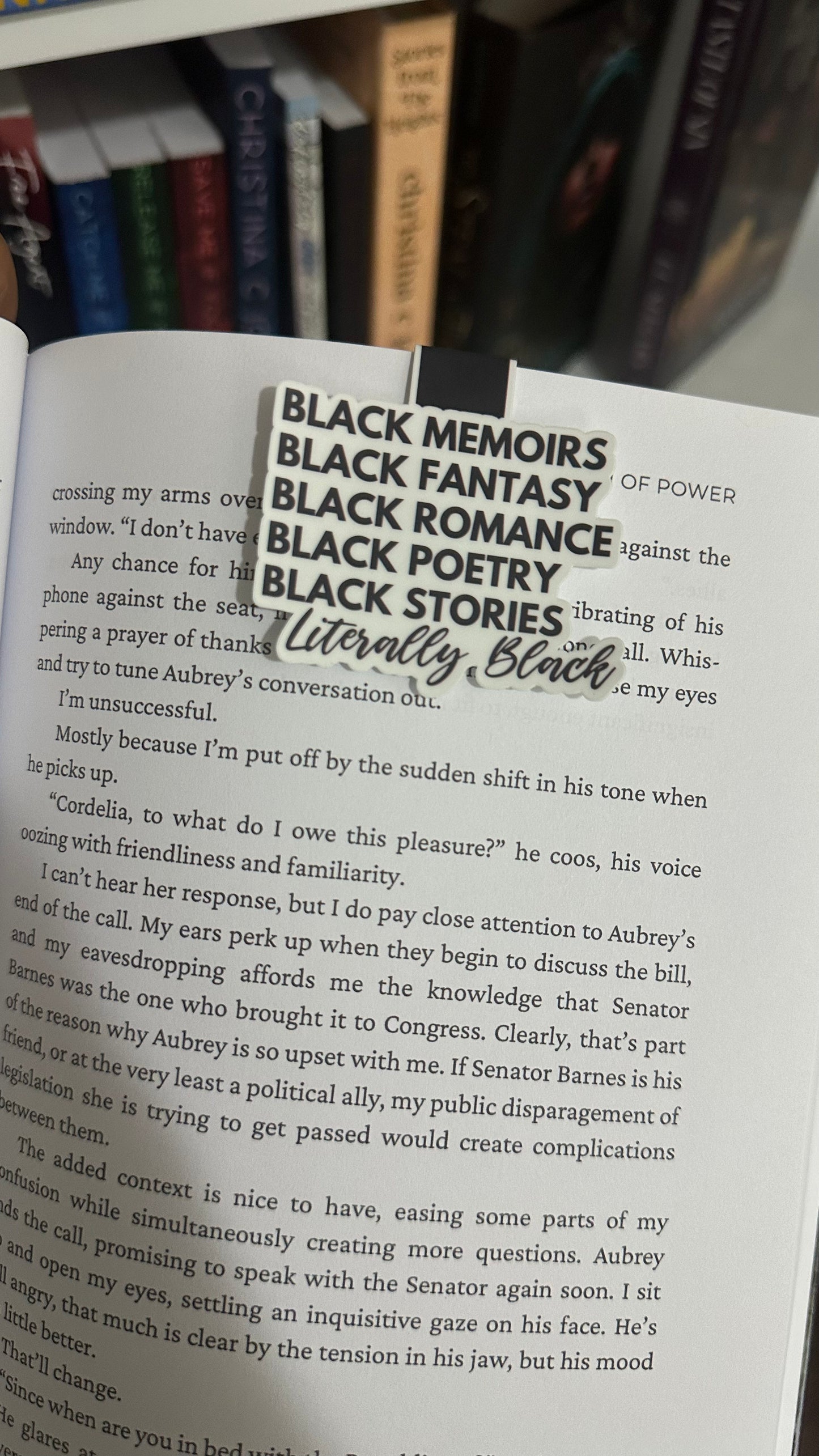 Black Lit Magnetic Bookmark