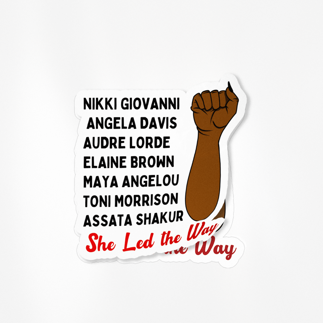 She Led Sticker | Waterproof Sticker | Black Girl Stickers